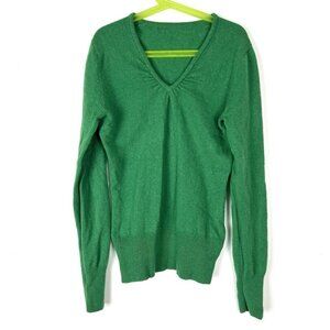 Cashmere Sweater Womens Sz XS Kelly Green Long Sleeve V-Neck Office Capsule y2k
